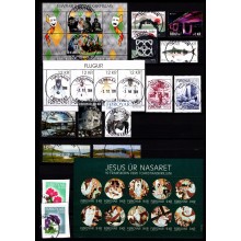 Færøerne. Lot fra 2018 på 1-sidet A-4 planche med diverse miniark og løse mærker. Stemplede. 